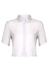 Chiffon Pleat Cropped Shirt 